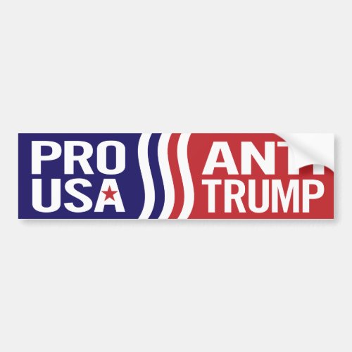 Pro USA  Anti Trump Patriotic Bumper Sticker