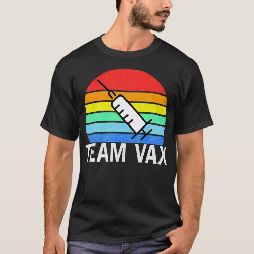 Pro Vaccination Team Vax Vintage Sunset T_Shirt
