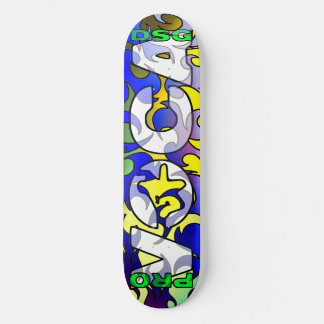 Pro Voca Design White Skatedeck Skateboard Deck (Front)
