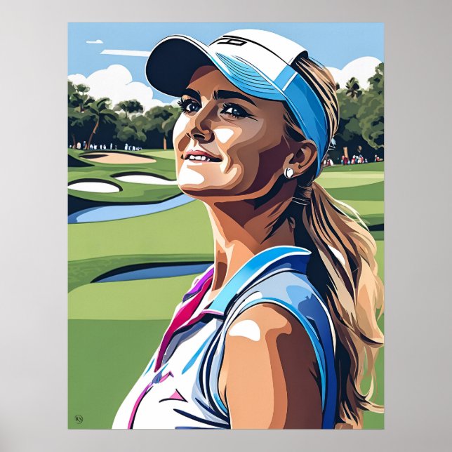 Pro Woman Golfer - Golf Art Print (Front)