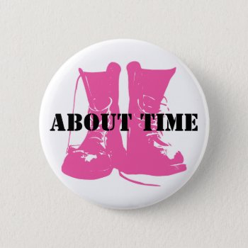 Pro Women In Combat Pink Boots Pin by Hannahscloset at Zazzle
