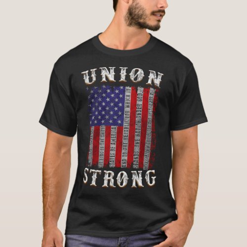 Pro Workers American Union Strong Pledge Allegianc T_Shirt