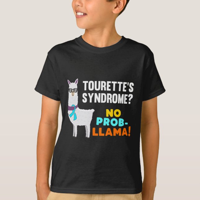 Prob-llama Tourette Syndrome Warrior Survivor Awar T-Shirt (Front)