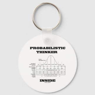 Probabilistic Thinker Inside (Bell Curve Humor) Keychain