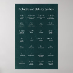 Probability and Statistics Symbols Poster | Zazzle