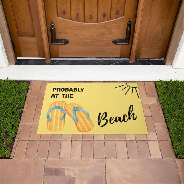 Probably at the Beach Tropical Coastal Doormat (Outdoor)