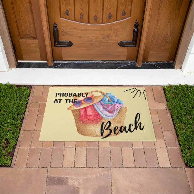 Probably at the Beach Tropical Coastal Doormat (Outdoor)