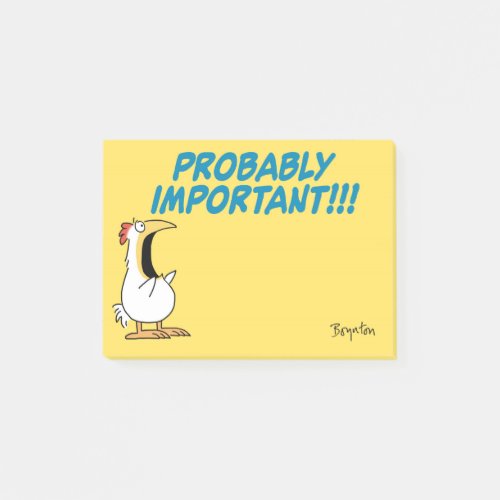 PROBABLY IMPORTANT Panic Chicken by Sandra Boynton Post-it Notes
