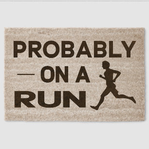 Probably on a Run Funny Welcome for Runners Fiber Doormat