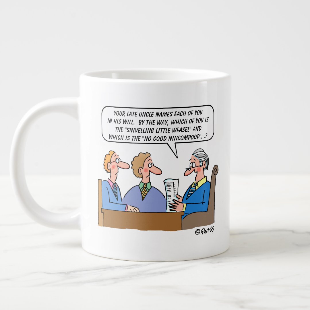 Probate Law Estate Lawyer Funny Attorney Cartoon Large Coffee Mug | Zazzle