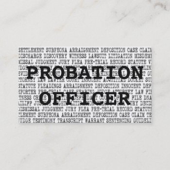 Probation Officer Legal Words Business Card by businessCardsRUs at Zazzle