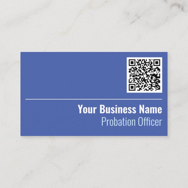 Probation Officer QR Code Business Card (Back)