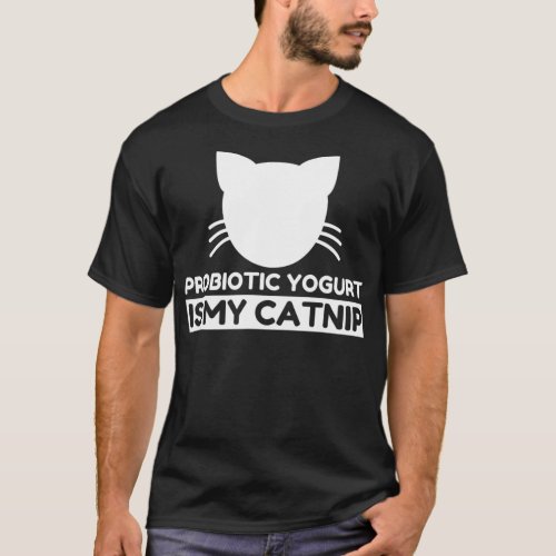 Probiotic yogurt Lover Funny Cute Cat Gifts T_Shirt