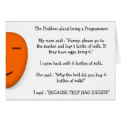 Problem about being a Programmer Funny Mom Joke Cards (Front Horizontal)