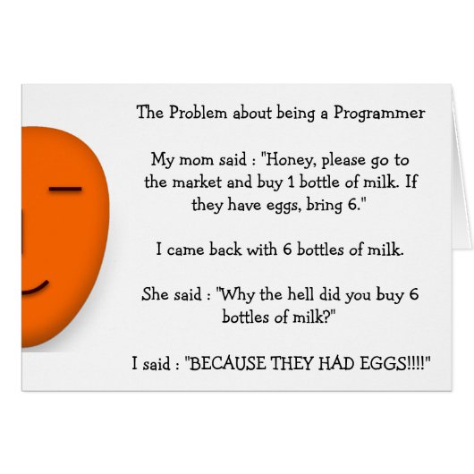Problem about being a Programmer Funny Mom Joke Cards (Front Horizontal)