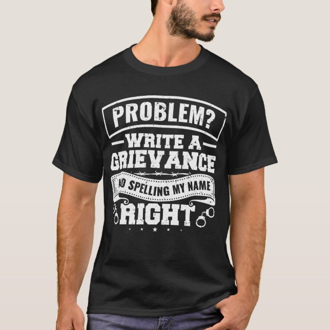 Problem Correction Officer Police Thin Silver Line T-Shirt (Front)