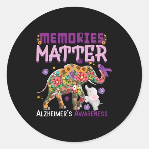 Problem Elephant Heimer Heimers Awareness  Classic Round Sticker