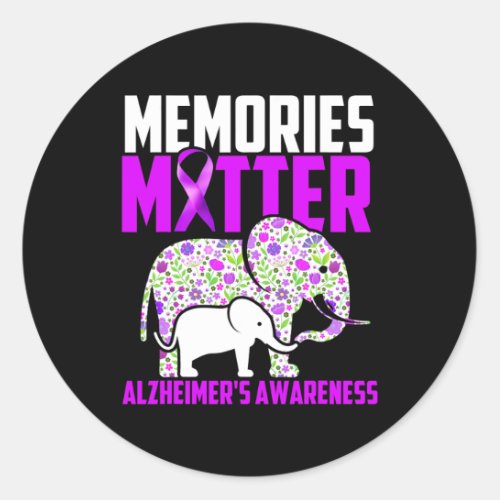 Problem Heimers Awareness Elephant  Classic Round Sticker