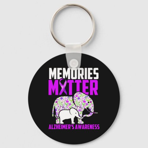 Problem Heimers Awareness Elephant  Keychain