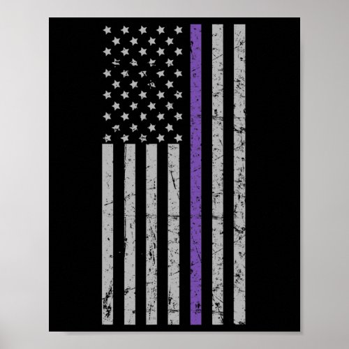Problem Heimer Usa Flag Purple Strip  Poster