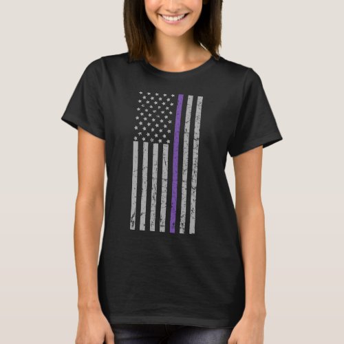 Problem Heimer Usa Flag Purple Strip  T_Shirt