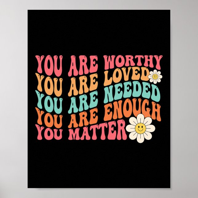 Problem Kindness Be Kind Groovy Mental Health Awar Poster (Front)