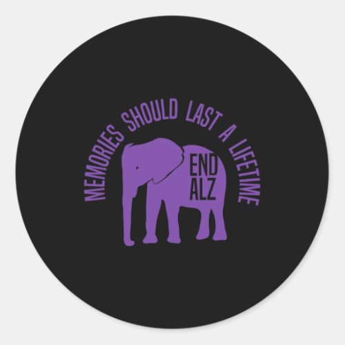 Problem Purple Elephant And Text Heimer1  Classic Round Sticker