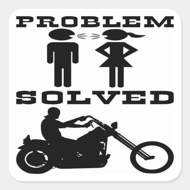 Problem Solved Biker #003 Square Sticker (Front)