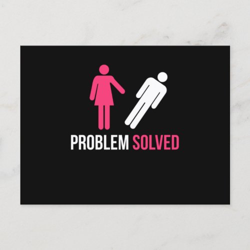 Problem Solved Funny Divorce Breakup Disband Gift  Postcard