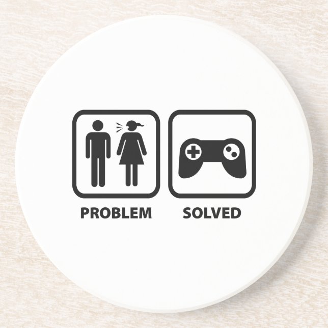 Problem Solved Gaming Drink Coaster (Front)