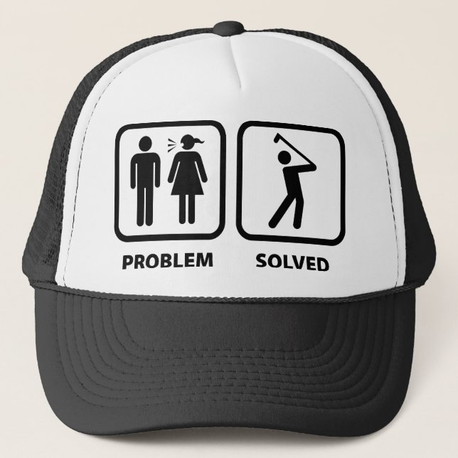 Problem Solved Golfing Trucker Hat (Front)