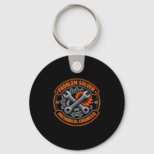 Problem solver mechanical engineer badge pro keychain