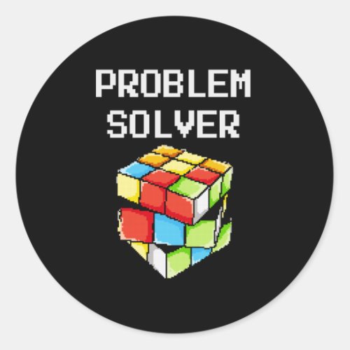 Problem Solver Puzzle Cube Math Nerd Classic Round Sticker