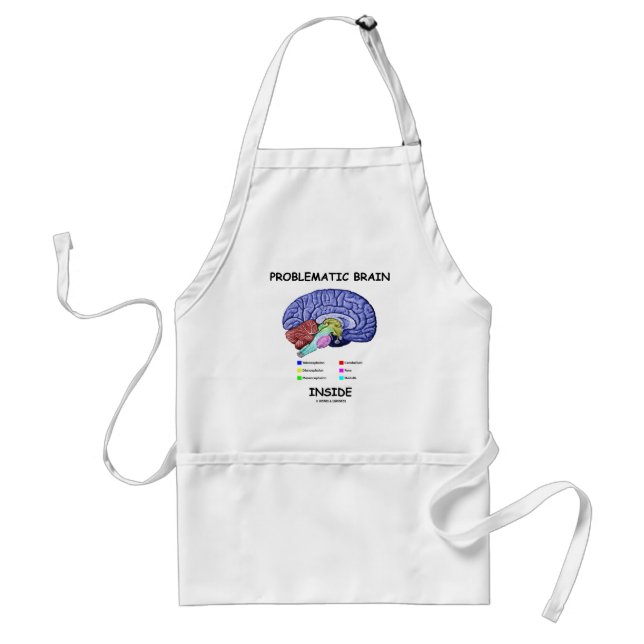 Problematic Brain Inside (Brain Anatomy) Adult Apron (Front)