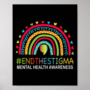 Problems End The Stigma Rainbow Boho Poster