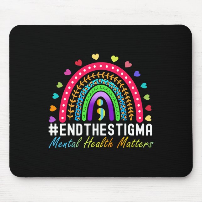 Problems End The Stigma Rainbow Leopard Boho  Mouse Pad (Front)