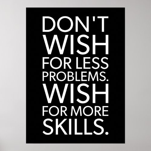 Problems vs Skills _ Gym Hustle Success Poster
