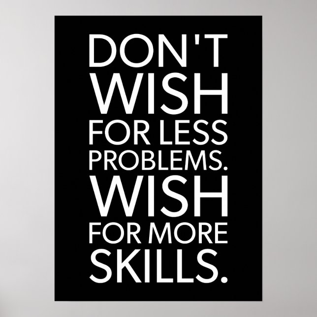 Problems vs Skills - Gym, Hustle, Success Poster (Front)