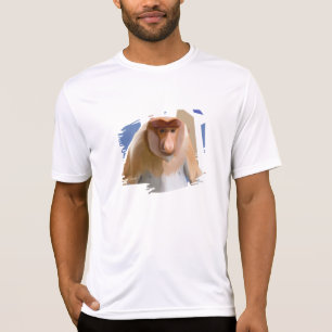 Proboscis Monkey Colorful Geometric Background T-Shirt