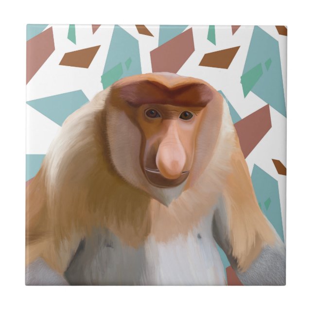 Proboscis Monkey Endangered Species  Ceramic Tile (Front)