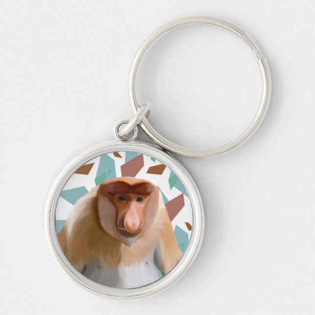 Proboscis Monkey Endangered Species  Keychain (Front)