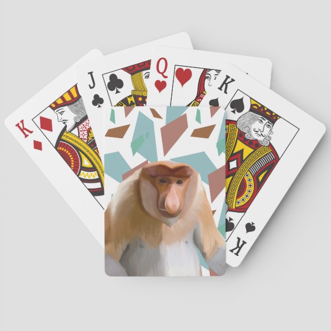 Proboscis Monkey Endangered Species  Poker Cards (Back)