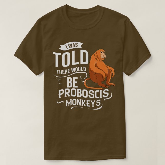 Proboscis Monkey Funny Long Nosed Monkeys  T-Shirt (Design Front)