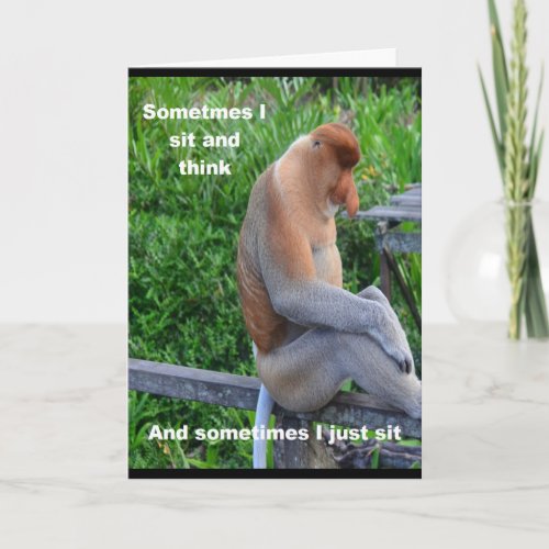 Proboscis Monkey _ Happy Birthday Card