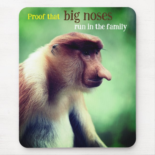 Proboscis monkey with big nose mouse pad (Front)