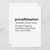 Procaffeination Funny Dictionary Definition (Front/Back)