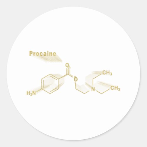 Procaine anesthetic drug gold formula classic round sticker