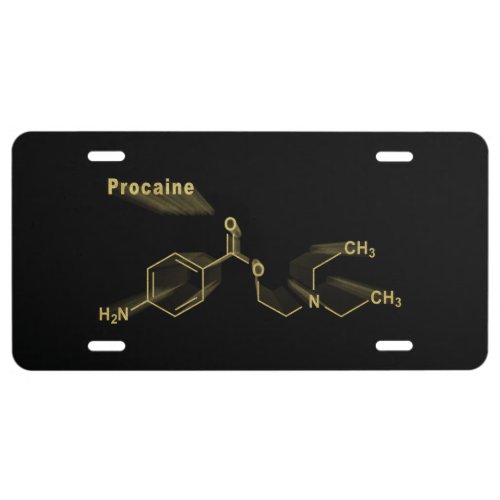 Procaine anesthetic drug gold formula license plate