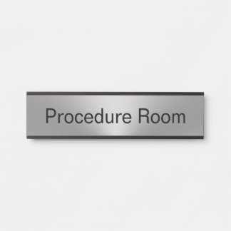 Procedure Room Number Silver and Black Template Door Sign