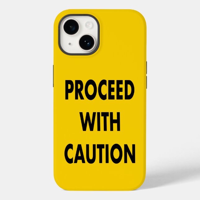 Proceed With Caution Road Sign  Case-Mate iPhone Case (Back)